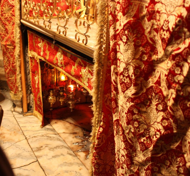 The altar in the Grotto of the Nativity, beneath the basilica in Bethlehem