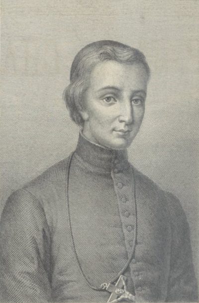 Engraved portrait of St. Peter Chanel as a young priest.