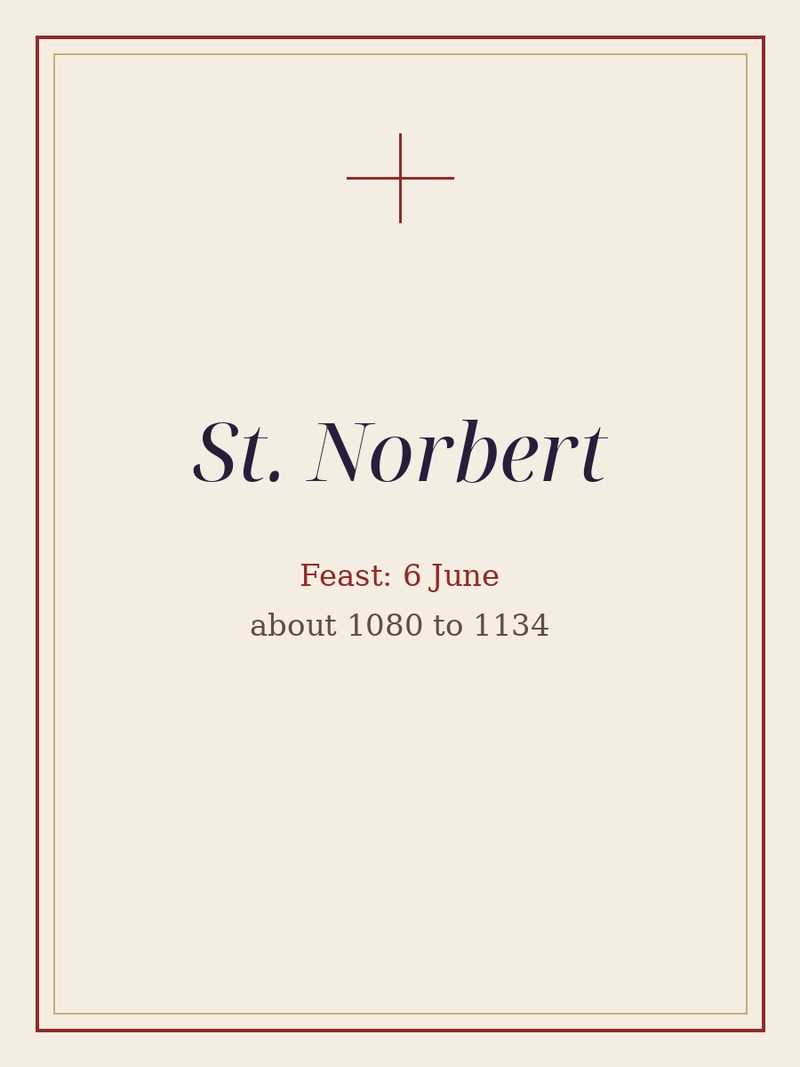 A plain typographic plate: St. Norbert, with the feast day.